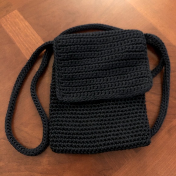 The Sak Bags The Sak Crossbody Crochet Bag Flap Closure With Zipper Black Woven Purse Poshmark